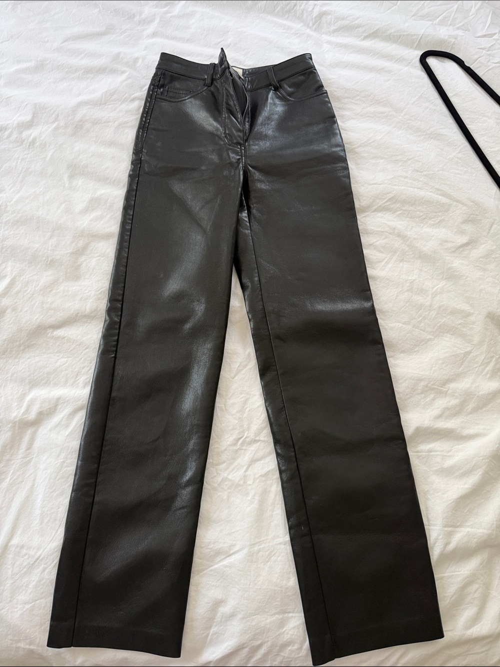 Wilfred Womens Melina Vegan Faux Leather Ankle Pants Black Flat Front Zip Fly 00